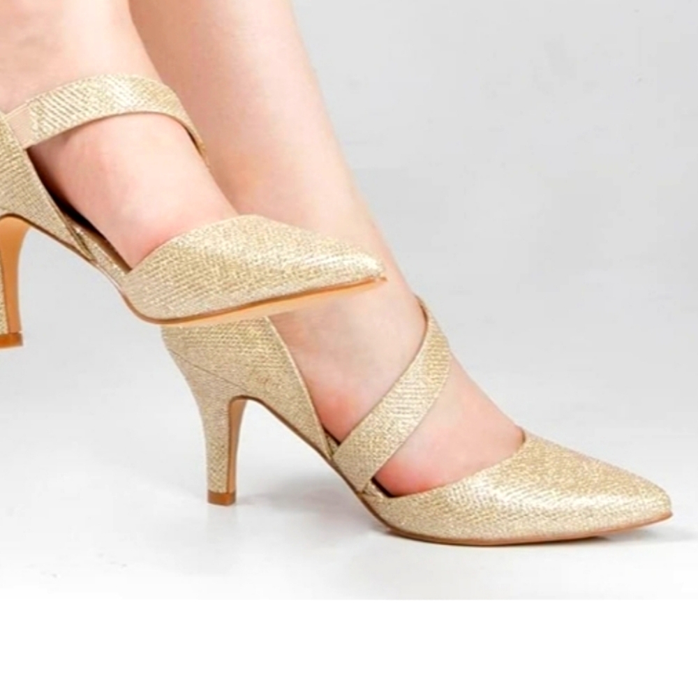 Gold Glitter Pumps